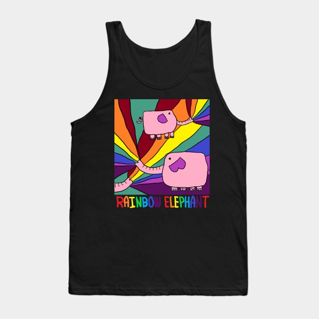 rainbow elephant, pink Tank Top by zzzozzo